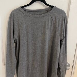 Mens Gray Long Sleeve Top